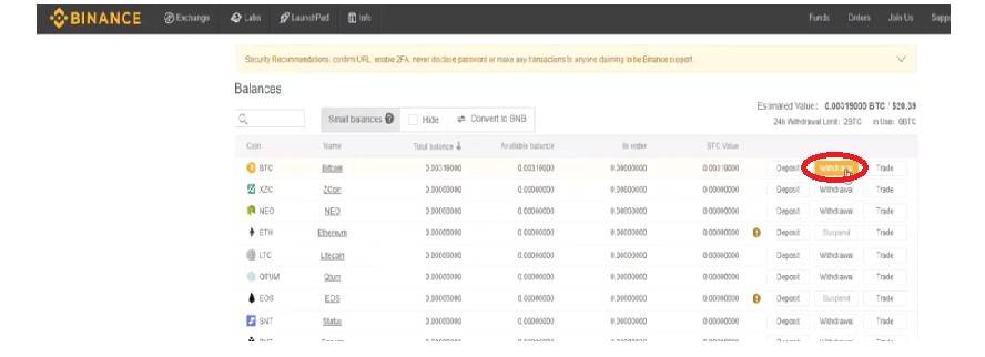withdraw from binance