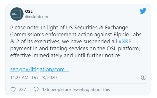 Ripple lawsuit effect
