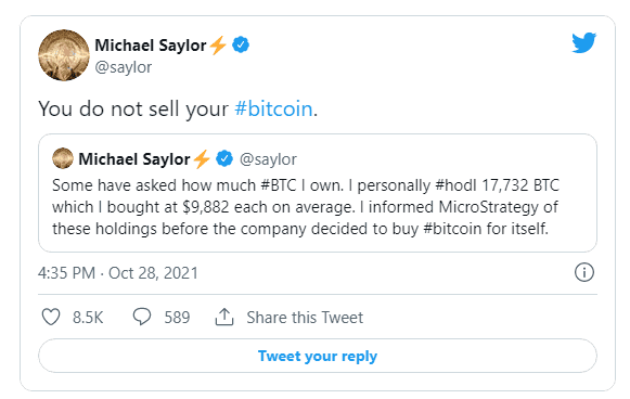 Microstrategy’s CEO 17,732 BTC Holdings