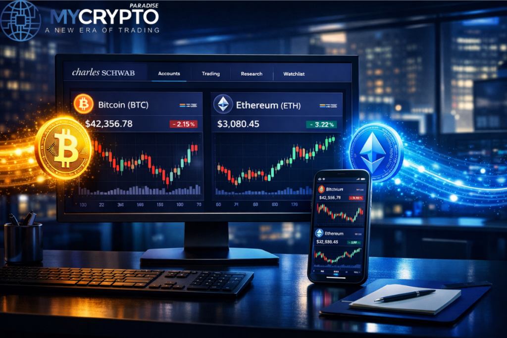 Schwab launches BTC/ETH trading
